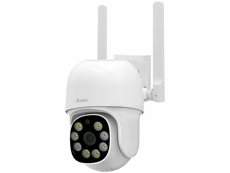7links WLAN-Pan-Tilt-Outdoorkamera, 2K, Tonerkennung, Farb-Nachtsicht, Sirene elektroniktrade Switzerland
