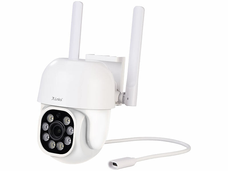 7links WLAN-Pan-Tilt-Outdoorkamera, 2K, Tonerkennung, Farb-Nachtsicht, Sirene elektroniktrade Switzerland