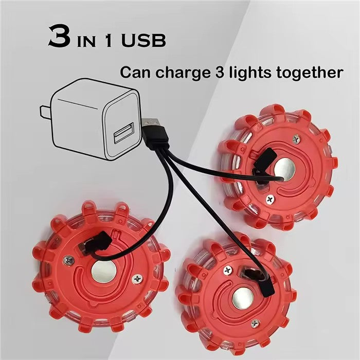 LED SOS Notsicherheits-Blinklicht - Signallicht Orange Einzel & Sets