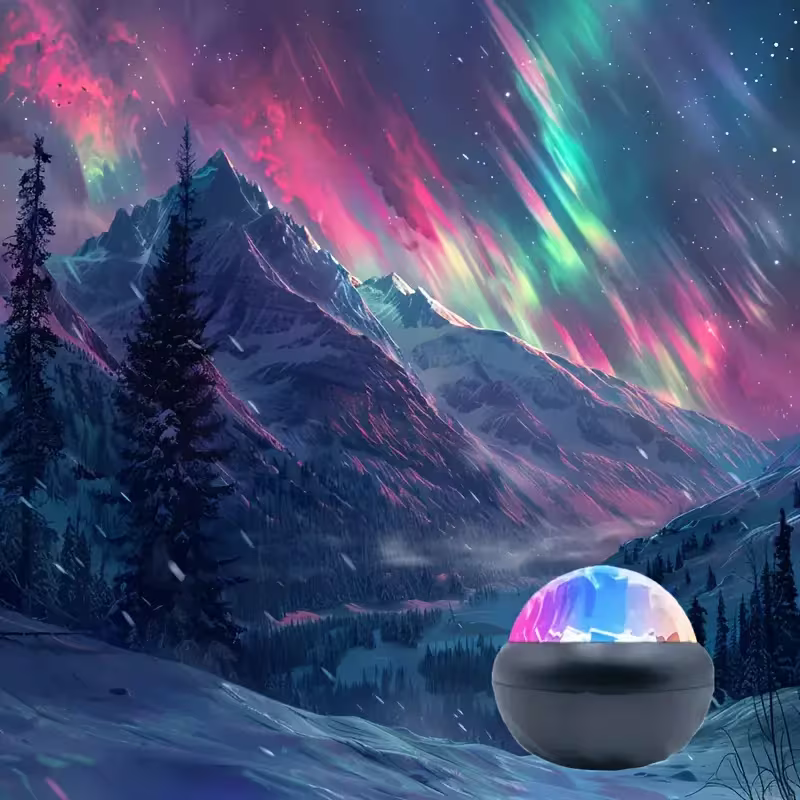 Nordlichter & Galaxie Projektor, Dual-Modus für Schlafzimmer/Party/Kinderzimmer USB)