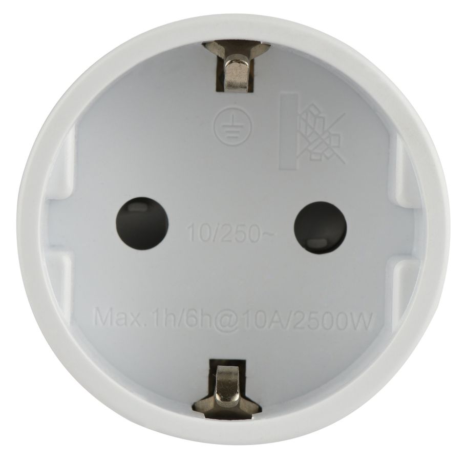 Reiseadapter NO BLOCK (offen) - Eingang: SchuKo Typ F | Ausgang Schweiz T12, 10A, weiss, offen = ohne Verpackung