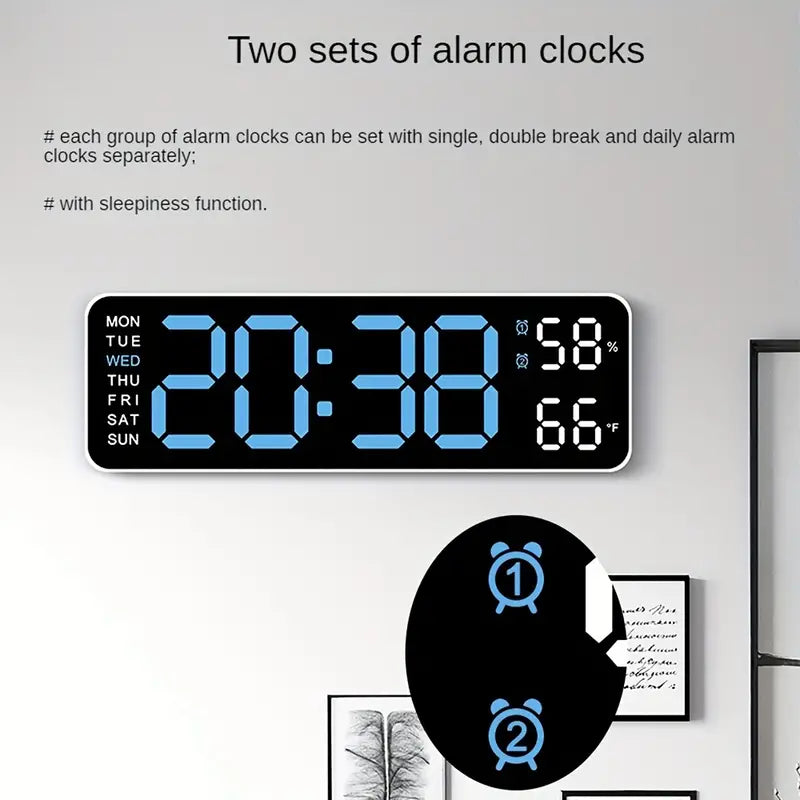 Digitale Led Wanduhr mit USB Power - Temperatur & Luftfeuchtigkeitsanzeige