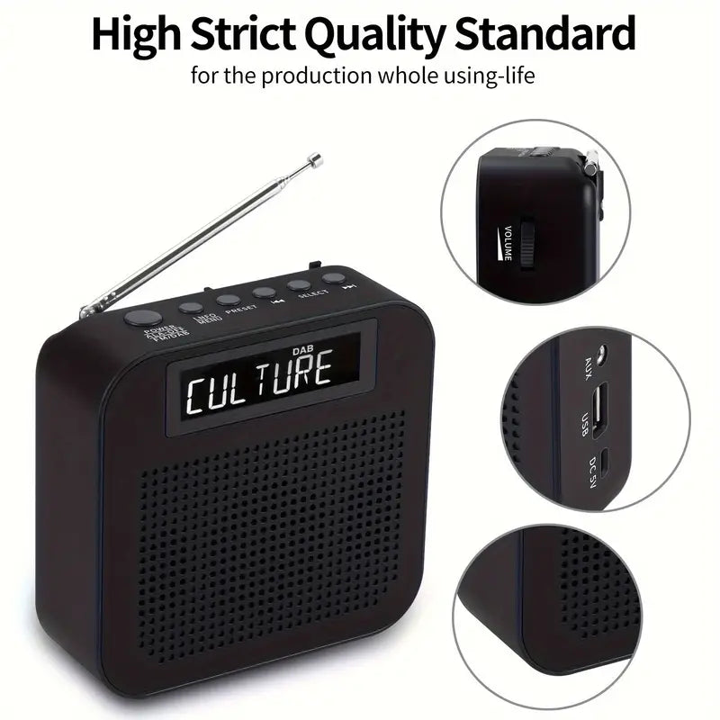 Retro-DAB+Radio mit LCD-Display – DAB/DAB+/FM/Bluetooth mit USB/Batterien DAB3