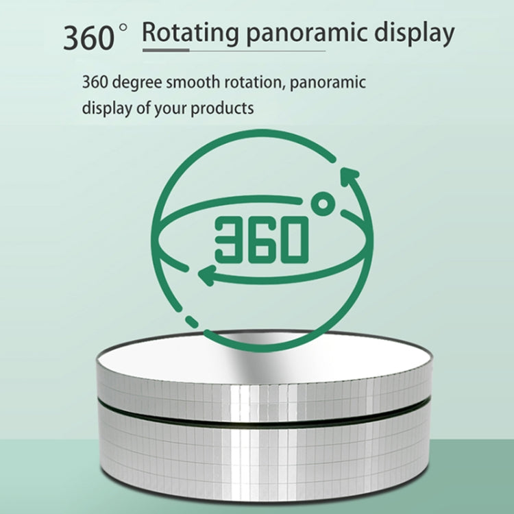 12 cm 360 Grad drehbarer Drehteller, Spiegel, elektrischer Präsentationsständer, Videoaufnahme-Requisiten, Drehteller, Belastung: 3 kg