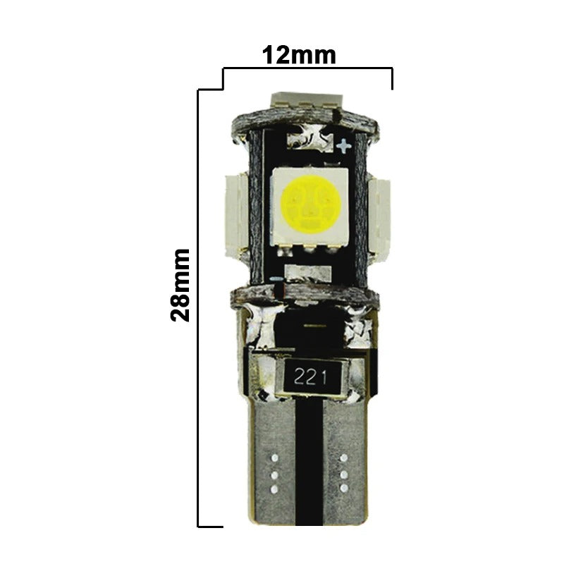 Auto Fahrzeug T10 Led-Lampe Beleuchtung Canbus 12V 5050 5 SMD 6000K 5W