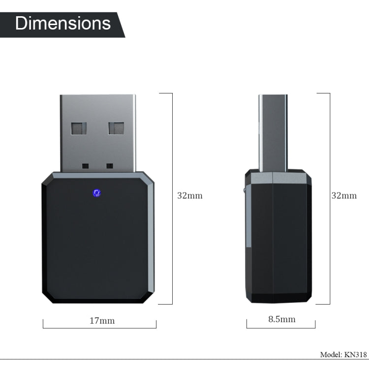 KN318 USB Bluetooth 5.1 Adapter Audio-Empfänger