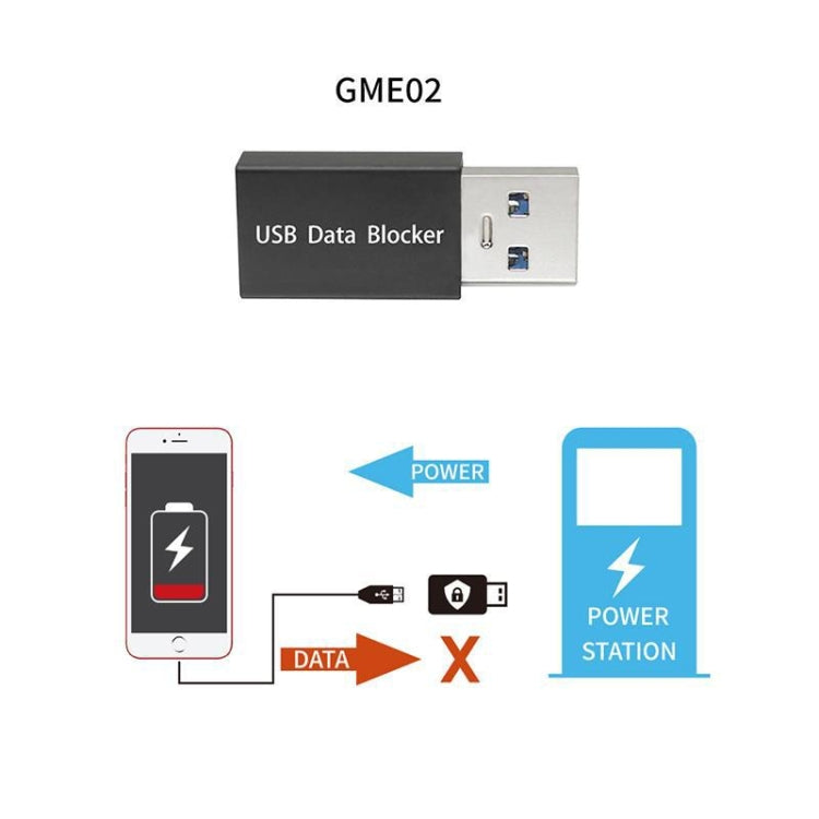 GEM02 USB-Datenblocker-Ladeanschluss (Schwarz)