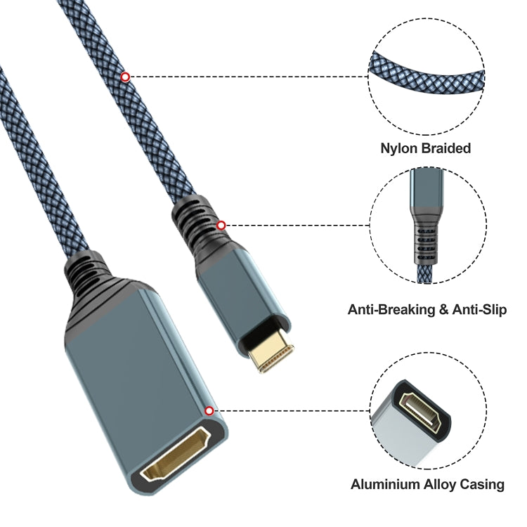 HDMI-zu-USB-C/Typ-C 4K 30Hz HD-Kabel, Länge: 0,2 m