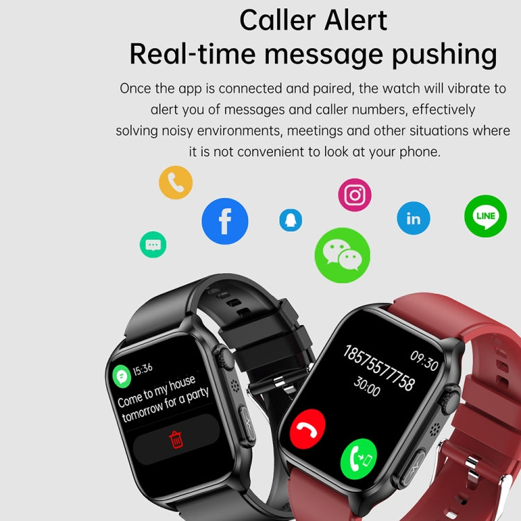 TK12 1,96 Zoll IP67 wasserdichte Lederarmband-Smartwatch unterstützt EKG / Fernfamilienpflege / Bluetooth-Anruf / Körpertemperaturüberwachung, Leather Band (Brown), Leather Band (Black)