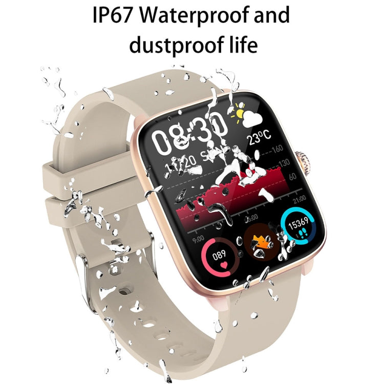 T20 1,96 Zoll IP67 wasserdichte Silikonband-Smartwatch, unterstützt Dual-Mode-Bluetooth-Anruf-/Herzfrequenzüberwachung