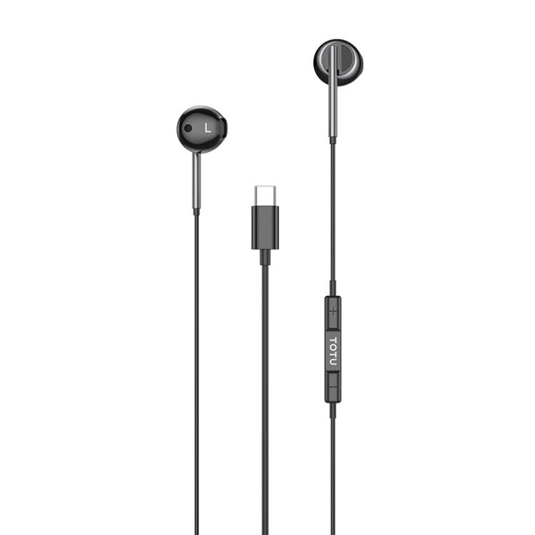 TOTU EP-3 In-Ear-Kopfhörer mit Kabel, Länge: 1,2 m, USB-C (schwarz)