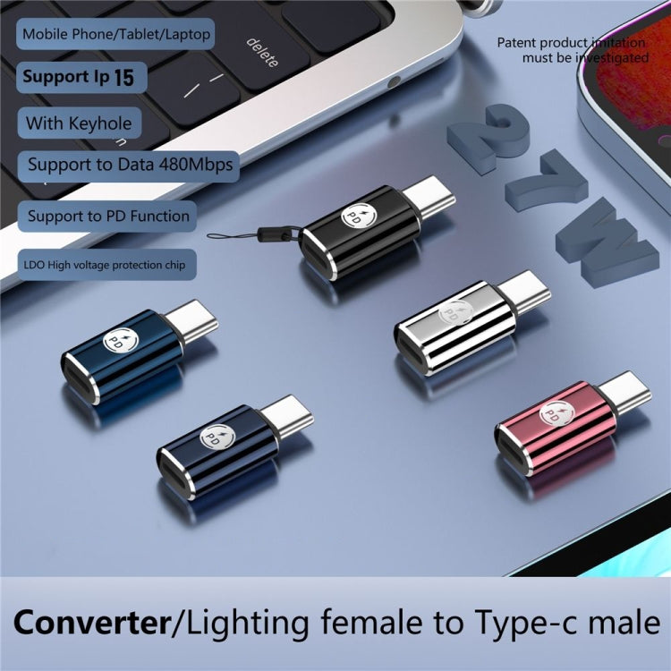 PD27W USB-C / Typ-C auf 8-Pin-iPhone Adapter (grau)