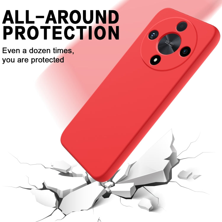 Für Honor X9b, einfarbig, flüssiges Silikon, sturzsicher, vollständige Abdeckung (rot)