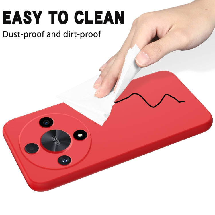Für Honor X9b, einfarbig, flüssiges Silikon, sturzsicher, vollständige Abdeckung (rot)