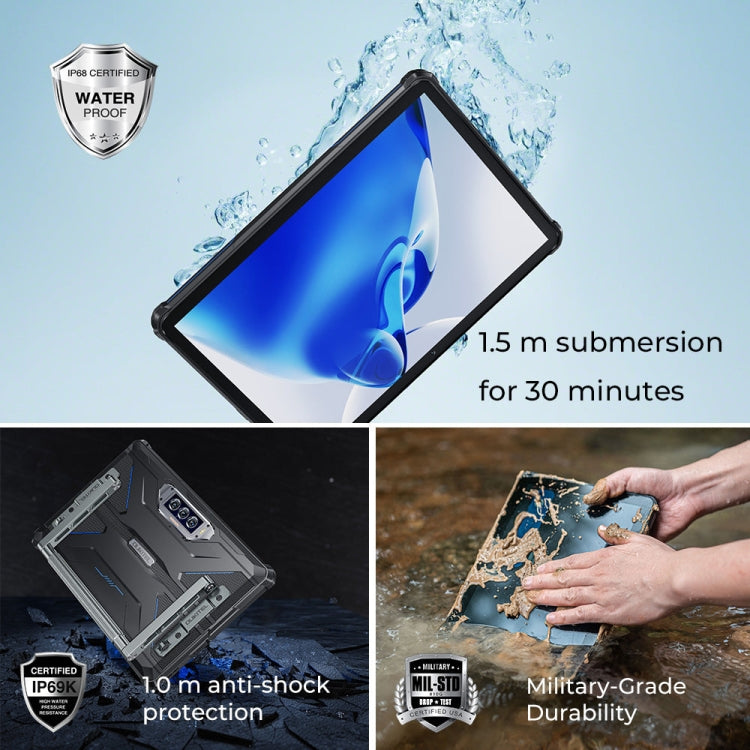 OUKITEL RT7 TITAN 4G Netzwerk IP68/IP69K Robustes Tablet, 10,1 Zoll Android 13 MediaTek MT8788 Octa Core Unterstützung Dual SIM, EU-Stecker