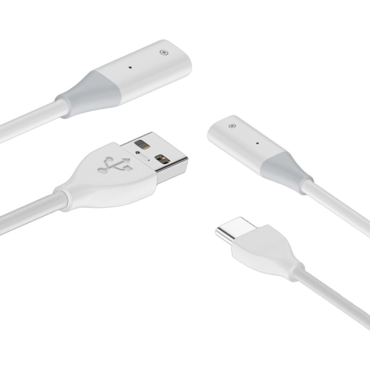 Für Apple Pencil 1 USB-C / Typ-C auf Typ-C Stylus-Ladekabel mit Kontrollleuchte 1 m (weiß)
