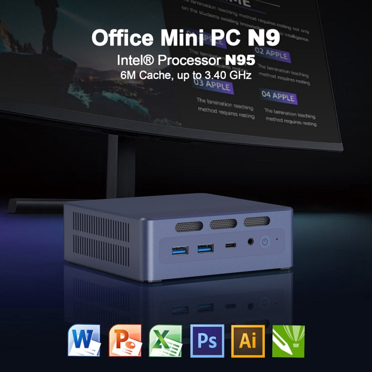GXMO N9 Windows 11 Intel ADL-N N95 4-Core-Prozessor-Minicomputer, 8GB + 256GB