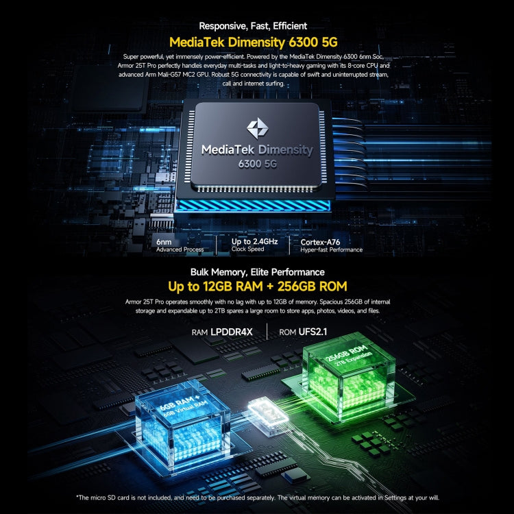 Robustes Ulefone Armor 25T Pro-Telefon, Wärmebildgebung, 6,78 Zoll Android 14 MediaTek Dimensity 6300 Octa Core, Netzwerk: 5G, NFC, 8GB+256GB