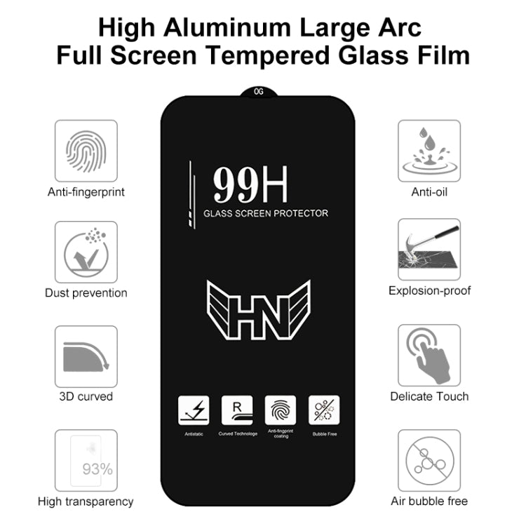 Für iPhone 12/12 Pro High Aluminium Large Arc Vollbild-Hartglasfolie