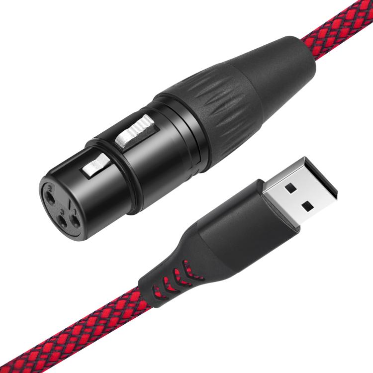USB-A auf XLR-Buchse Audiokabel für dynamische Mikrofone, 1 m, 2 m, 3 m