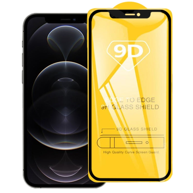 Für iPhone 12 / 12 Pro 9D Full Glue Vollbild-Hartglasfolie