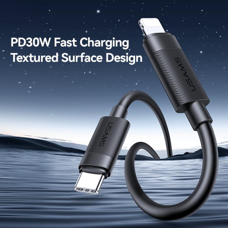 USAMS SJ781 U94 USB-C / Type-C to 8 Pin PD30W Fast Charging Data Cable, 1m