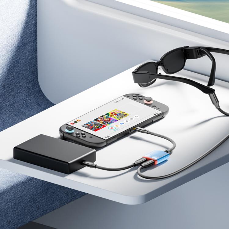 2-in-1-AR-Konverter mit vollem Funktionsumfang: USB-C auf Dual-USB-C (Schwarz/Weiß)