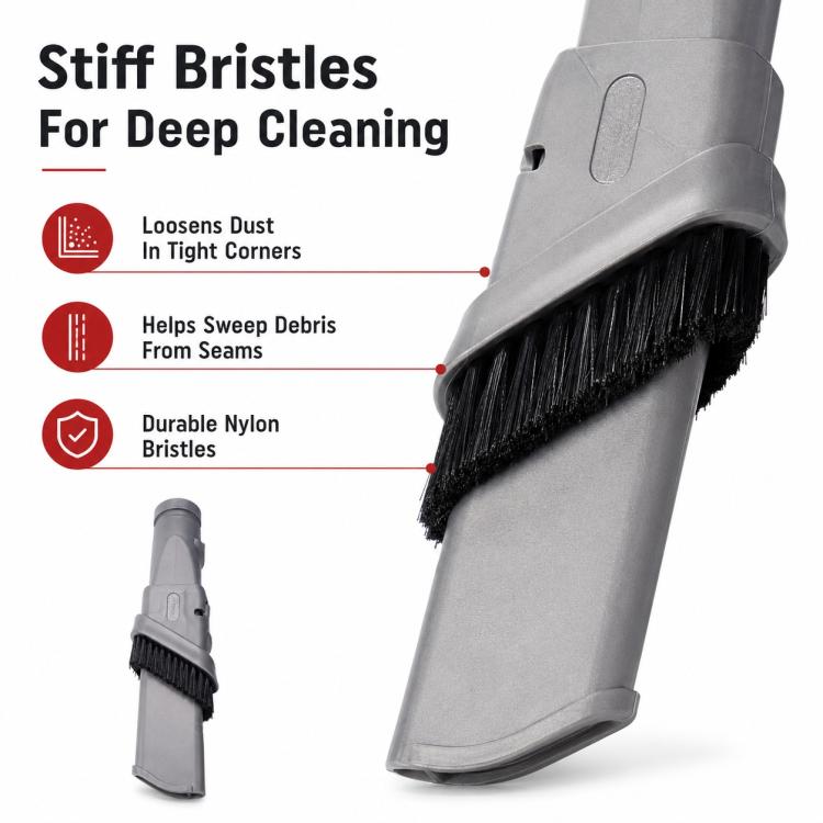 Zubehör für Dyson V6 / DC35 / DC47 / DC52 / DC63 Staubsauger, Retractable Stiff Bristle Narrow Brush Head