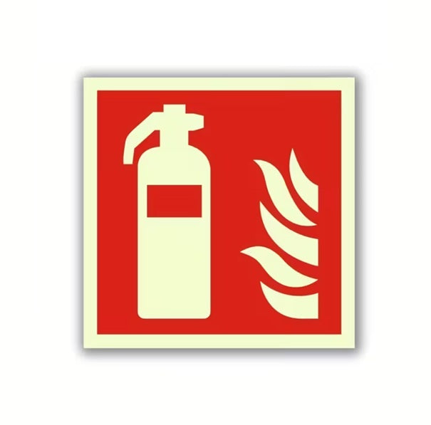 Leuchtende Feuerlöscher-Aufkleber - Notfall-Sicherheitsaufkleber grösse 15 cm x 15 cm