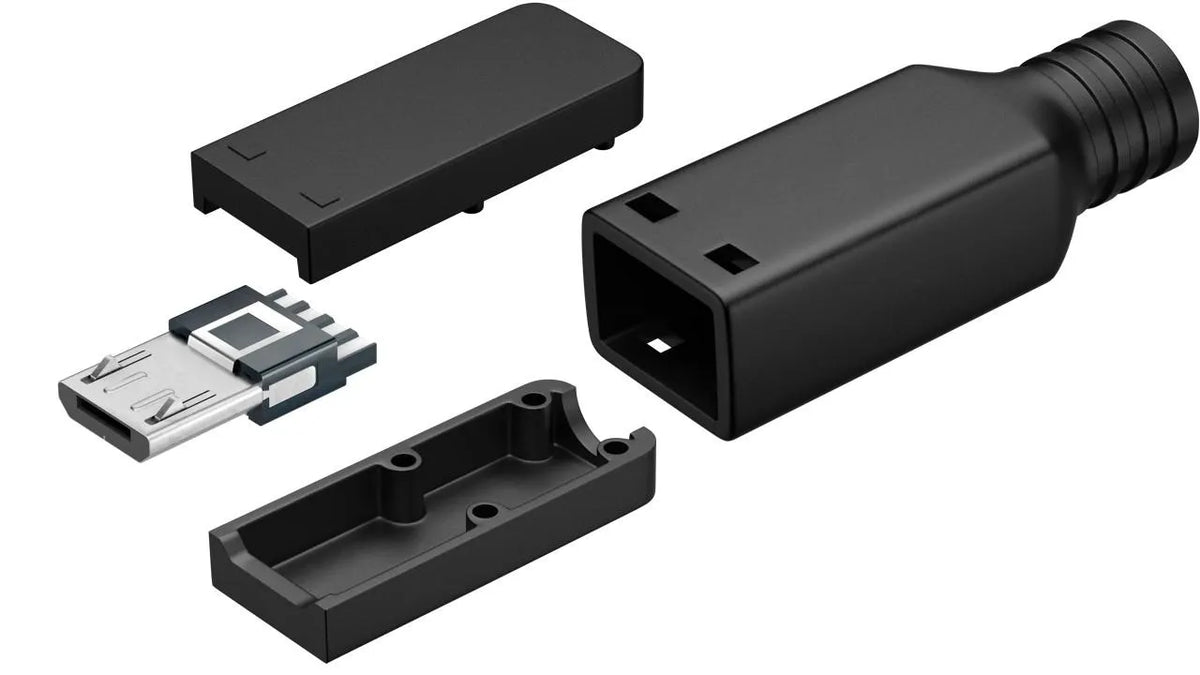 Goobay Micro-USB Typ B Stecker, Lötversion mit Knickschutz