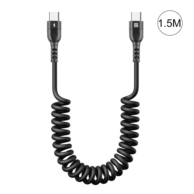1,5 m 5 A USB-C/Typ-C auf USB-C/Typ-C einziehbares Spiral-PD-Schnellladekabel