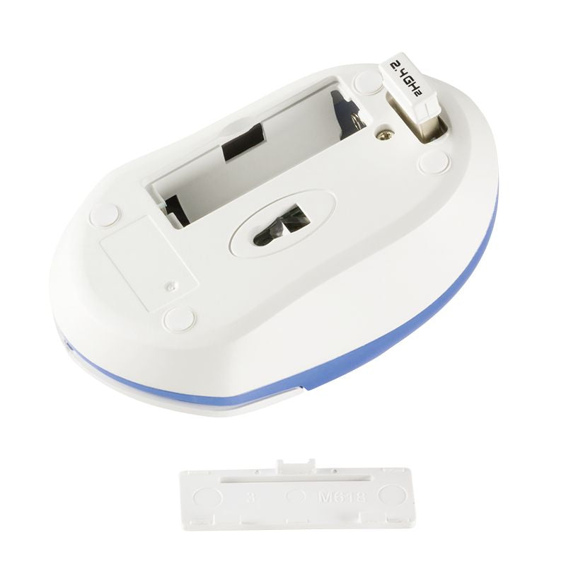 LogiLink optische Funk Maus kabellos 2,4GHz 1200dpi Nano USB Empfänger Weiß Blau