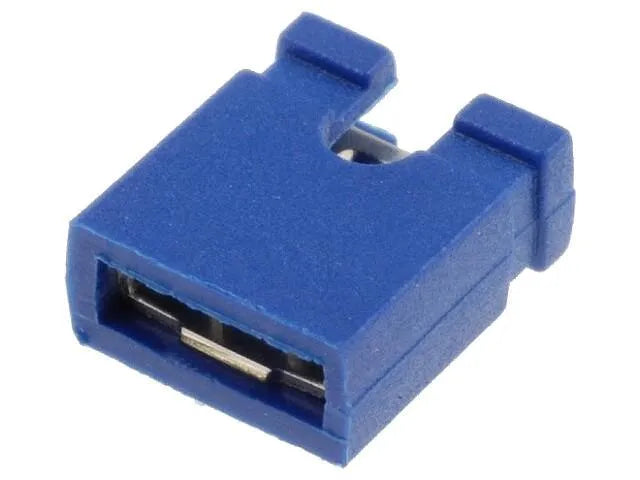 Jumper, kurze Ausführung, geöffnet, RM 2,54 mm, blau
