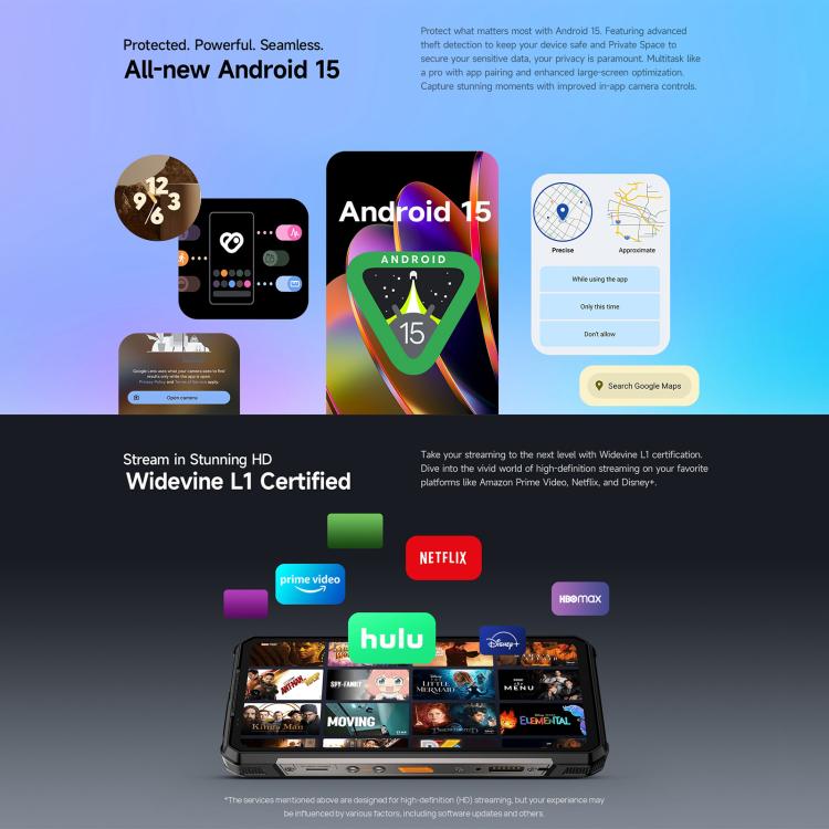 Ulefone Armor 34+, 16GB+512GB, Night Vision, IP68/IP69K, 6.95 inch Android 15 MediaTek Dimensity 7400X Octa Core