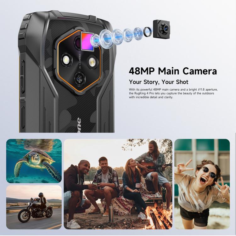 Ulefone RugKing 4 Pro, 8GB+256GB, IP68/IP69K, 6.56" Android 15 Unisoc T7250 Octa Core