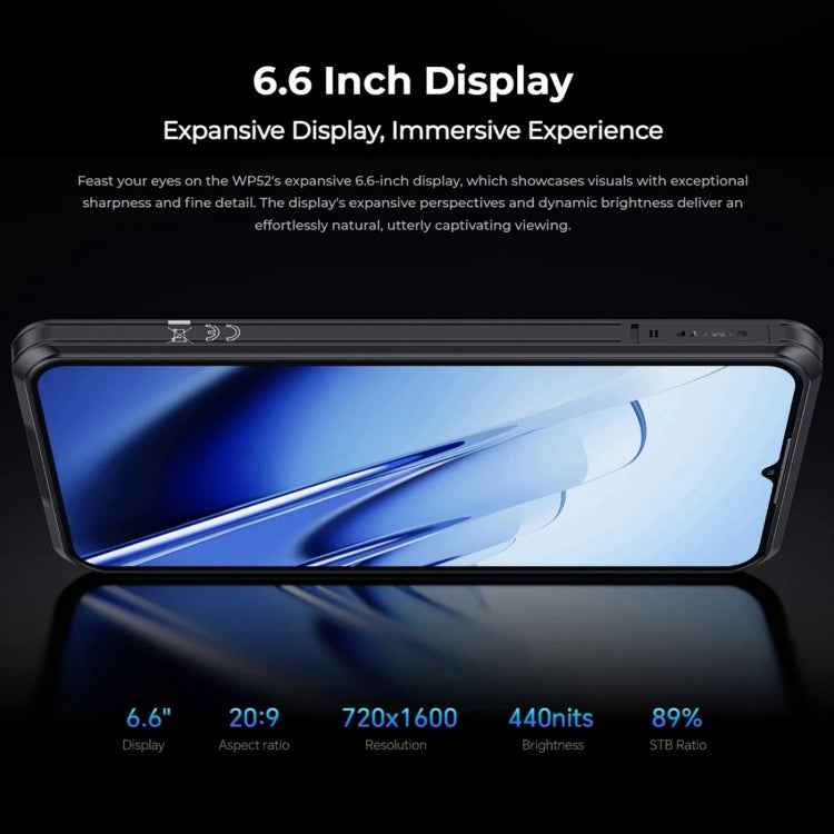 Oukitel WP52 5G Robustes Telefon, 4 GB + 256 GB, 6,6 Zoll Android 14.0 MediaTek Dimensity 6100+ Octa-Core 3,0 GHz, NFC, OTG, Netzwerk: 5G