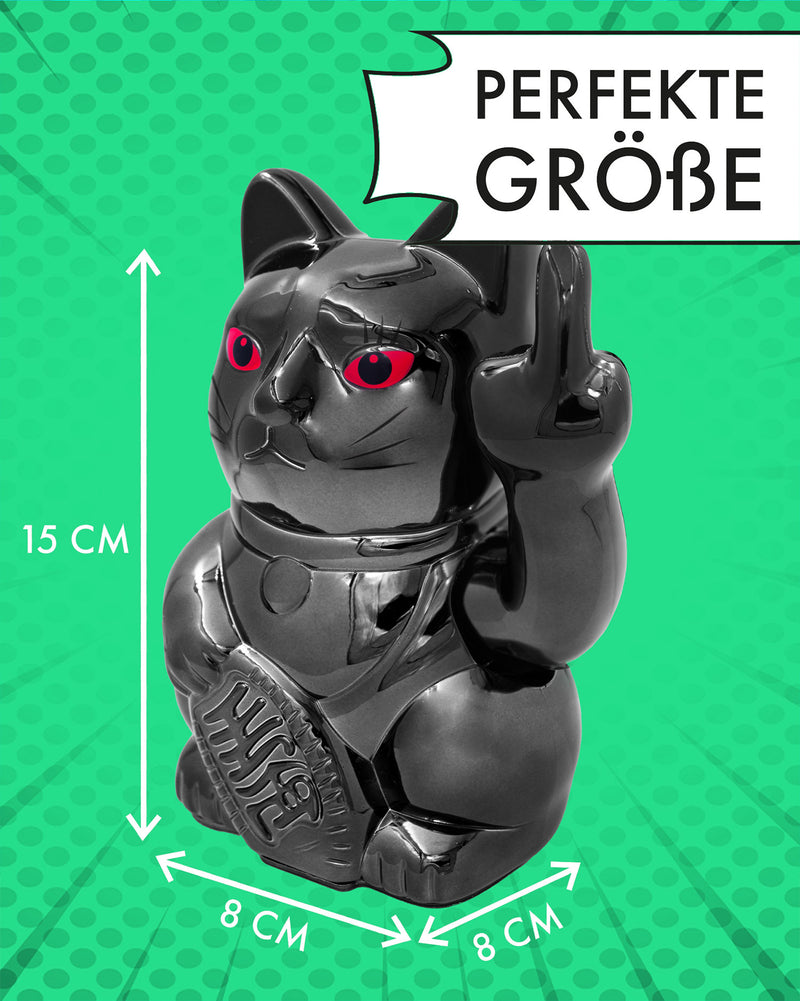 WInkekatze ANGRY CAT - SHINY BLACK - Metallic Optik