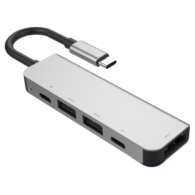 5 in 1 HDMI + USB x 2 + PD x 2 auf USB-C / Typ-C HUB-Adapter