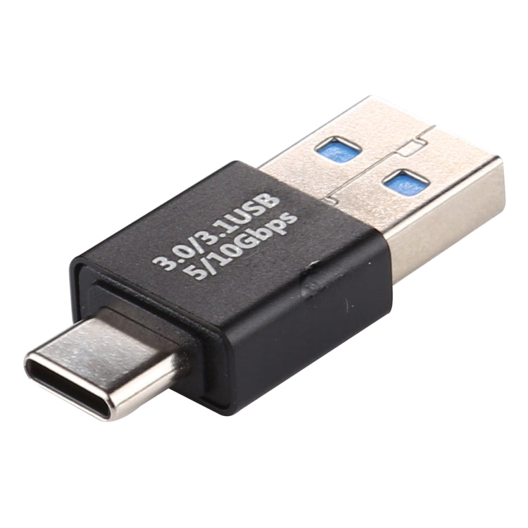 Typ-C / USB-C-Stecker auf USB 3.0-Stecker, Adapter aus Aluminiumlegierung (schwarz)