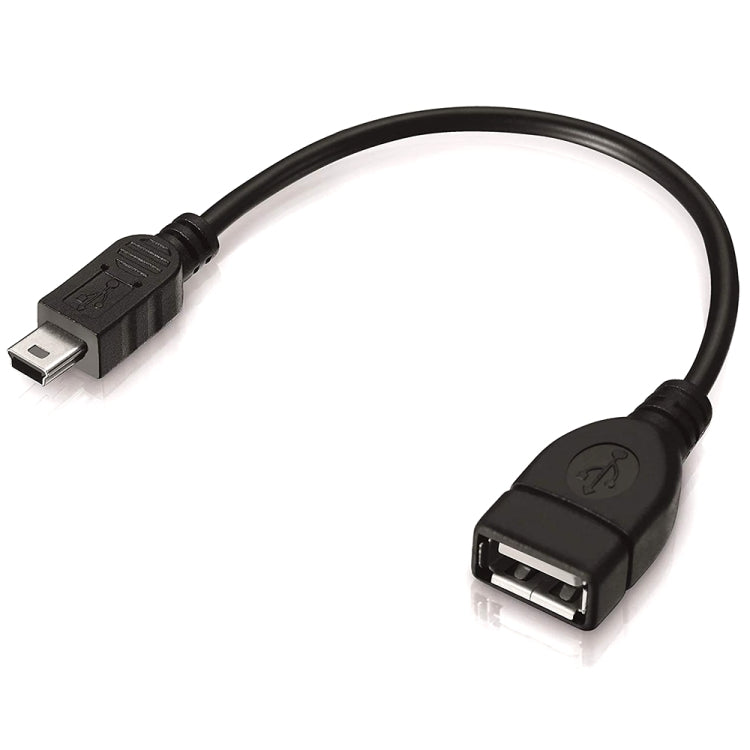 Mini-5-poliges USB-auf-USB-2.0-AF-OTG-Adapterkabel, Mini USB, 12cm(Black)