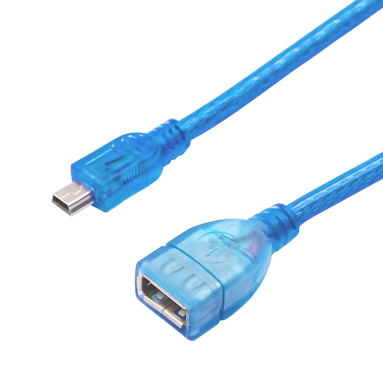 Mini-5-Pin-USB-auf-USB-2.0-AF-OTG-Adapterkabel, Länge: 22 cm (blau), 22cm