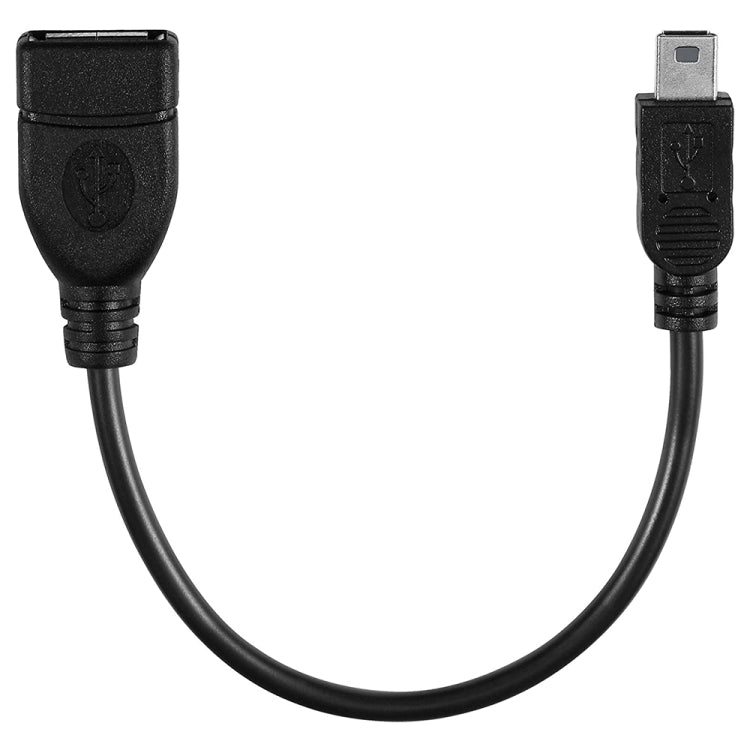 Mini-5-poliges USB-auf-USB-2.0-AF-OTG-Adapterkabel, Mini USB, 12cm(Black)