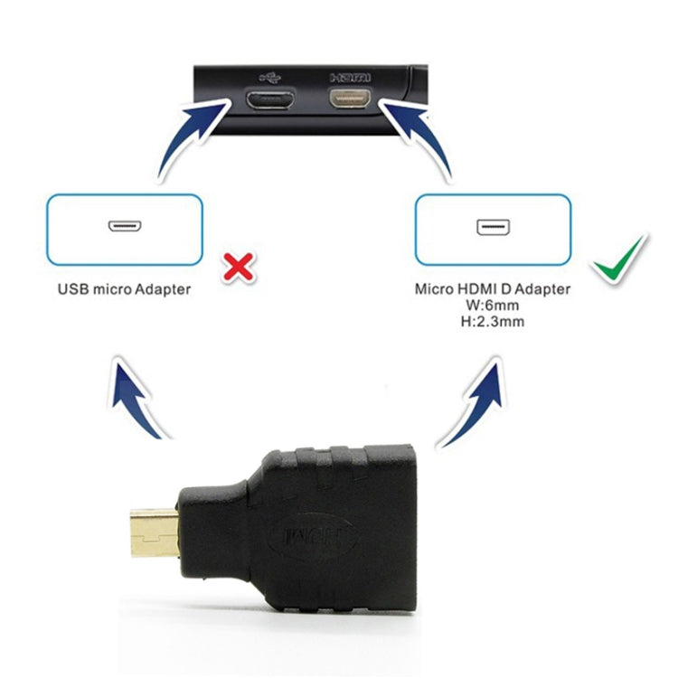 Micro HDMI-Stecker auf HDMI-Buchse (vergoldet) (schwarz)