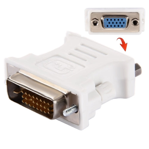 DVI 24 + 1 Pin Stecker auf VGA 15Pin Buchse Adapter (weiß)