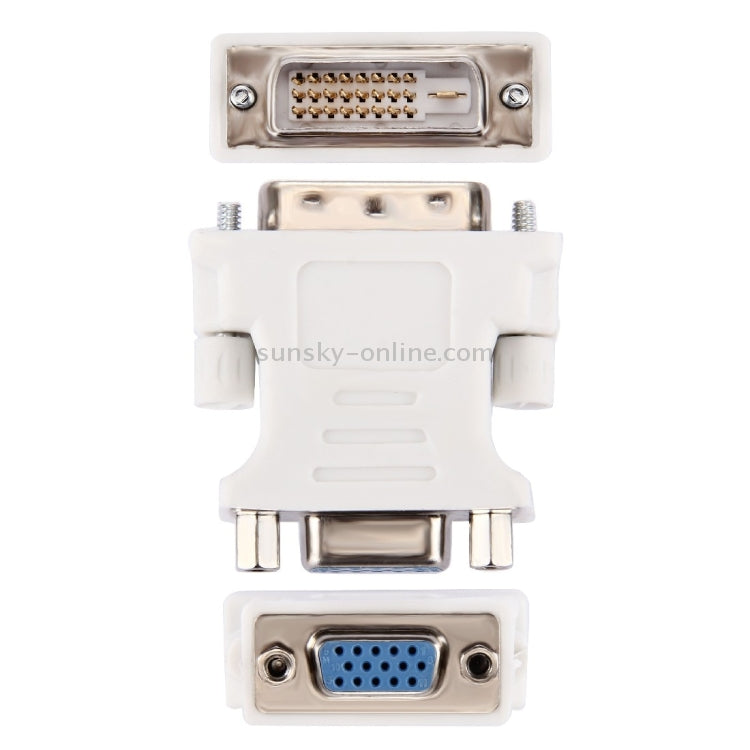 DVI 24 + 1 Pin Stecker auf VGA 15Pin Buchse Adapter (weiß)