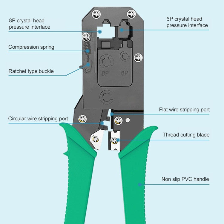 8P8C Griff-Netzwerk-Crimperzangen-Werkzeug (grün)