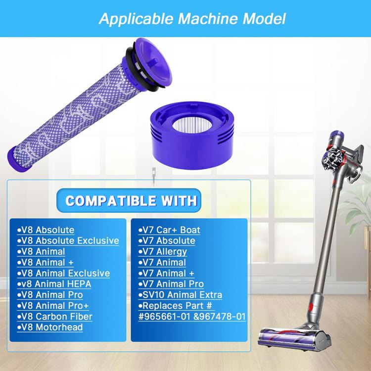 JUNSUNMAY Vor- und Nachfilter als Ersatz für Dyson V8 / V7 Staubsauger, 2 in 1, 4 in 1