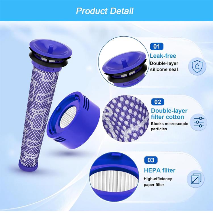 JUNSUNMAY Vor- und Nachfilter als Ersatz für Dyson V8 / V7 Staubsauger, 2 in 1, 4 in 1