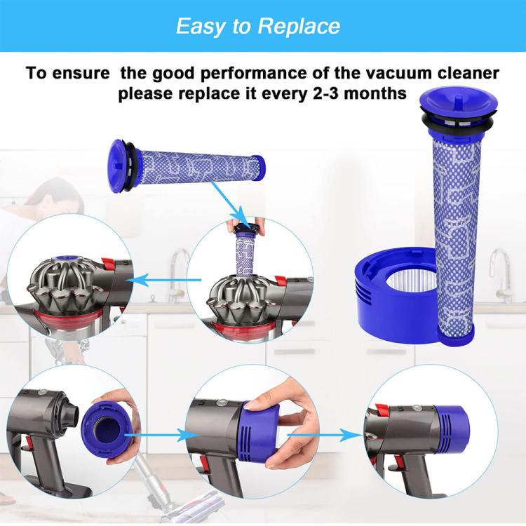 JUNSUNMAY Vor- und Nachfilter als Ersatz für Dyson V8 / V7 Staubsauger, 2 in 1, 4 in 1
