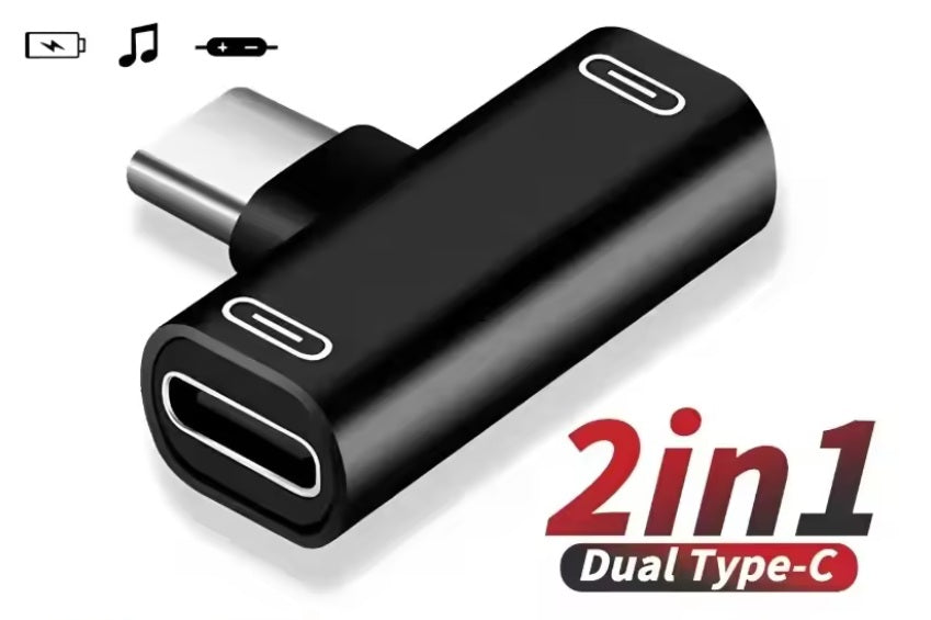 USB-C Splitter 2-in-1 – Laden & Musik gleichzeitig (Aluminium)